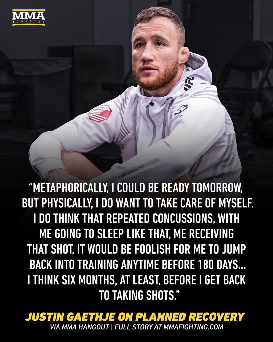 MMAFighting's tweet photo. Justin Gaethje isn't rushing his return after UFC 300.

📰 https://t.co/C2H9NLrjOa https://t.co/v1z3G9MnYy