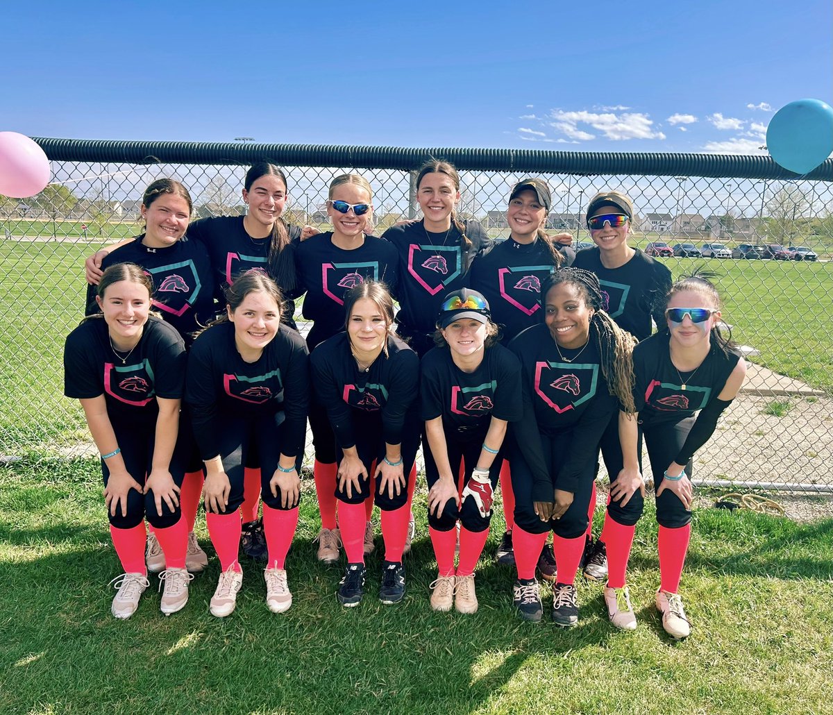 Great strikeout cancer game today representing both ovarian and breast cancer. Go Go Mustangs!