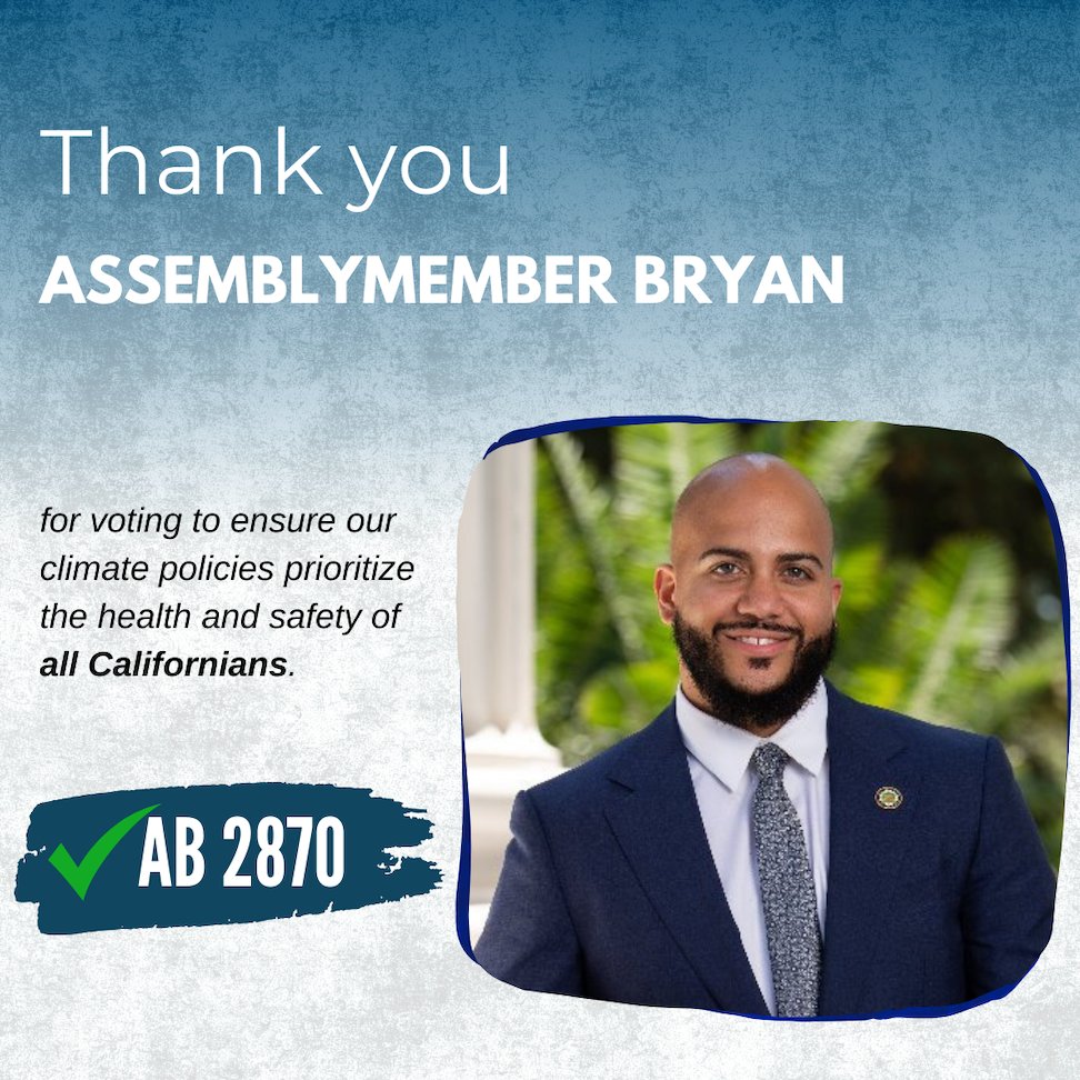 Thank you <a href="/ib2_real/">Isaac G. Bryan</a> for voting to move #AB2870 forward to get the math right on costs of factory farm gas to our climate and public health and to protect the health and well-being of communities who bear the heavy burdens of factory farm gas pollution.