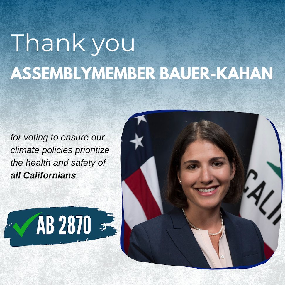 Thank you Assemblymember <a href="/BauerKahan/">Assemblymember Rebecca Bauer-Kahan</a> for voting to move #AB2870 forward to get the math right on costs of factory farm gas to our climate and public health and to protect the health and well-being of communities who bear the heavy burdens of factory farm gas pollution.