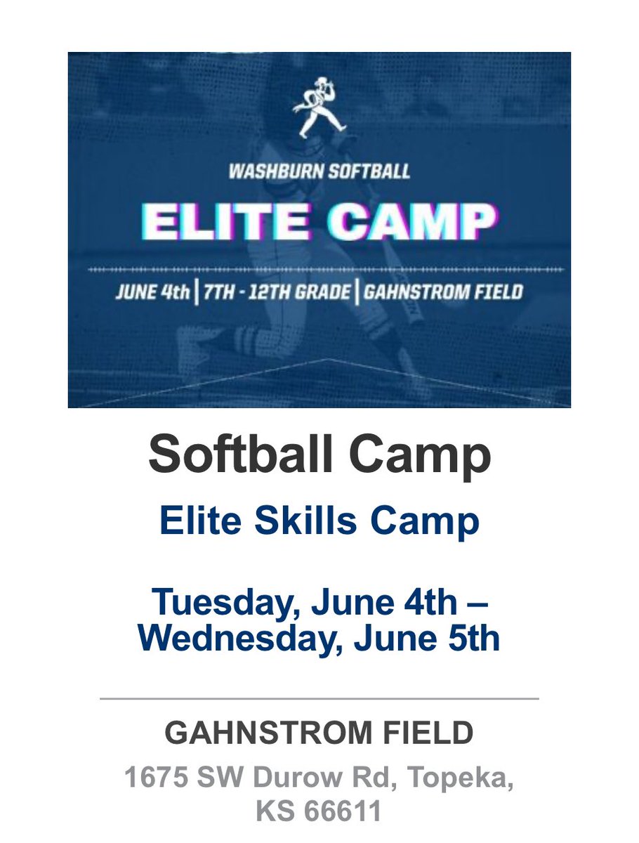 Thank you @BrendaHoladay and @IchabodSB for the invite to your Elite Camp in June! I look forward to learning more about Washburn and your program! #GoBods🥎 @tzordel @TGA_Turner @ExtraInningSB @tagupSoftball @CoastRecruits @SoftballDown @topgun_skim @topgunfastpitch