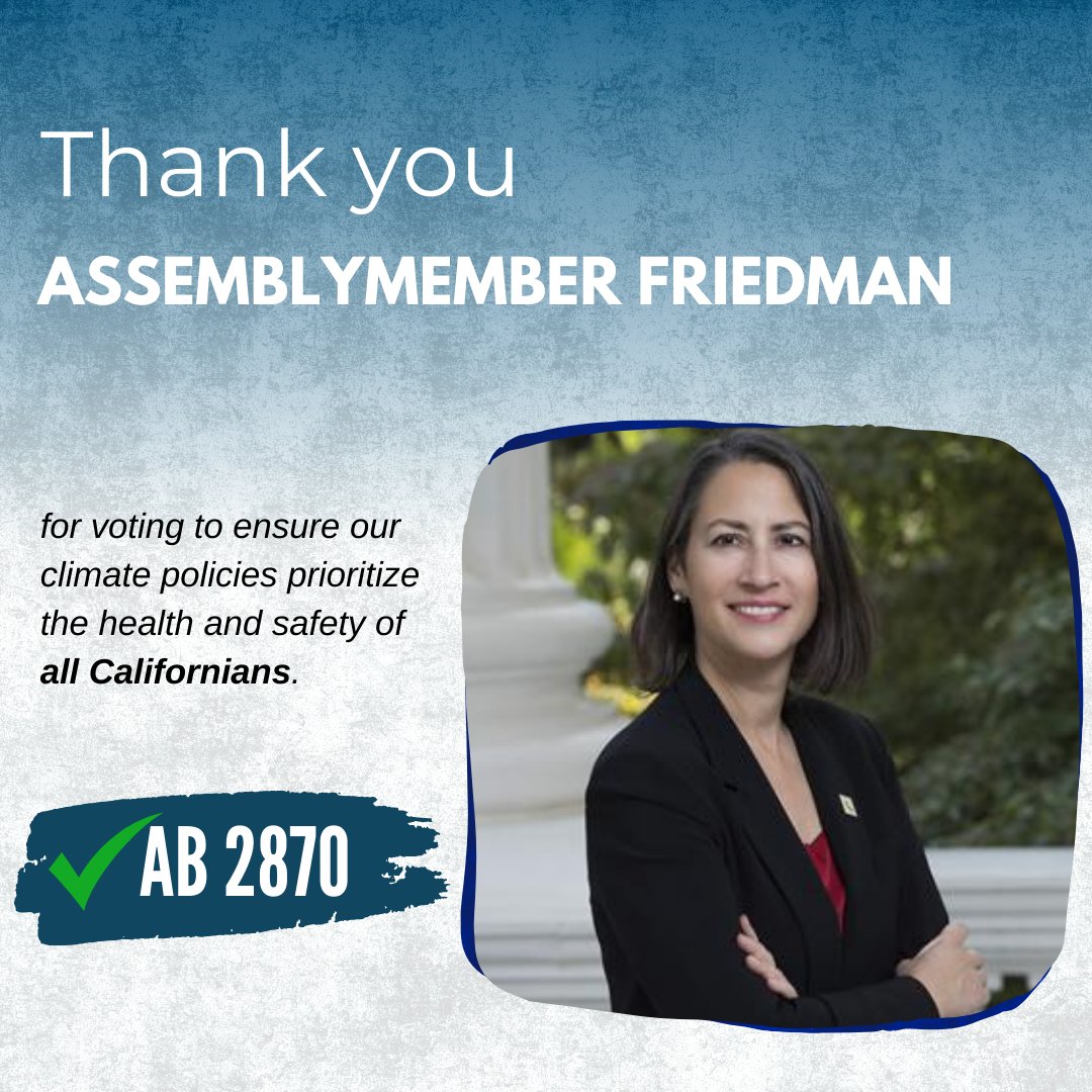 Thank you <a href="/LauraFriedmanCA/">Laura Friedman</a> for voting to move #AB2870 forward to get the math right on costs of factory farm gas to our climate and public health and to protect the health and well-being of communities who bear the heavy burdens of factory farm gas pollution.