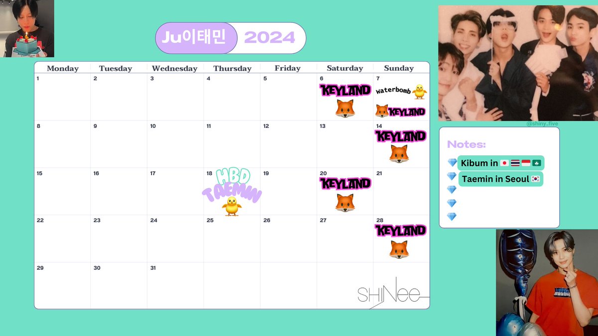 —SHINee World 2024 Calendar🗓️💎 🔗rb.gy/0asnww Hi shawols!🩵 I made this calendar that I will be updating as we get confirmation on upcoming schedules & events for all members🎉 I hope this helps us stay organized & find all their schedules in one place so we support