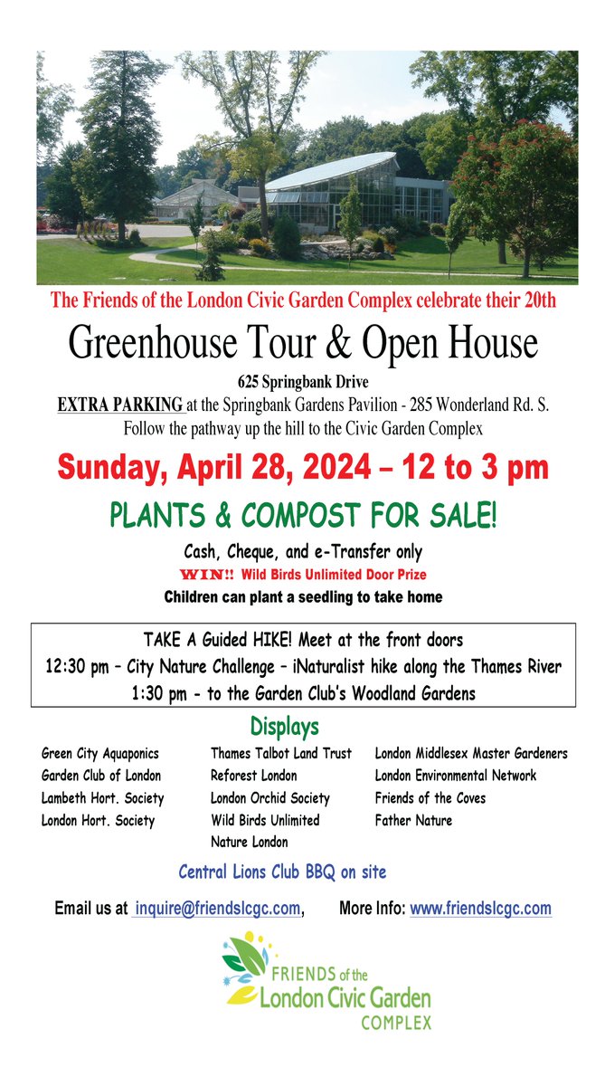 The Friends of London Civic Garden Complex are celebrating their 20th anniversary! They are a tremendous partner to us. If you have a green thumb, love nature, like to hike or maybe you just like a good ol' BBQ, don't miss this free event and learn more. This Sunday! LTC #5