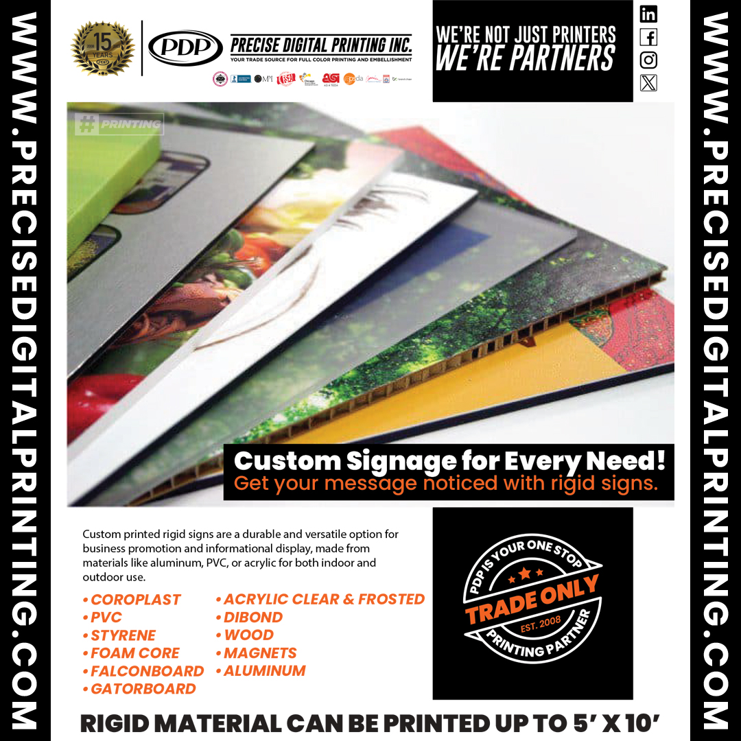 Custom signage for every need! We're your trade partner for short or large run rigid signs! Call today to see what PDP can do for you. #largeformatprinting #printingindustry #printingservices #printing #printingcompany  #customsigns

Learn more here »» precisedigitalprinting.com