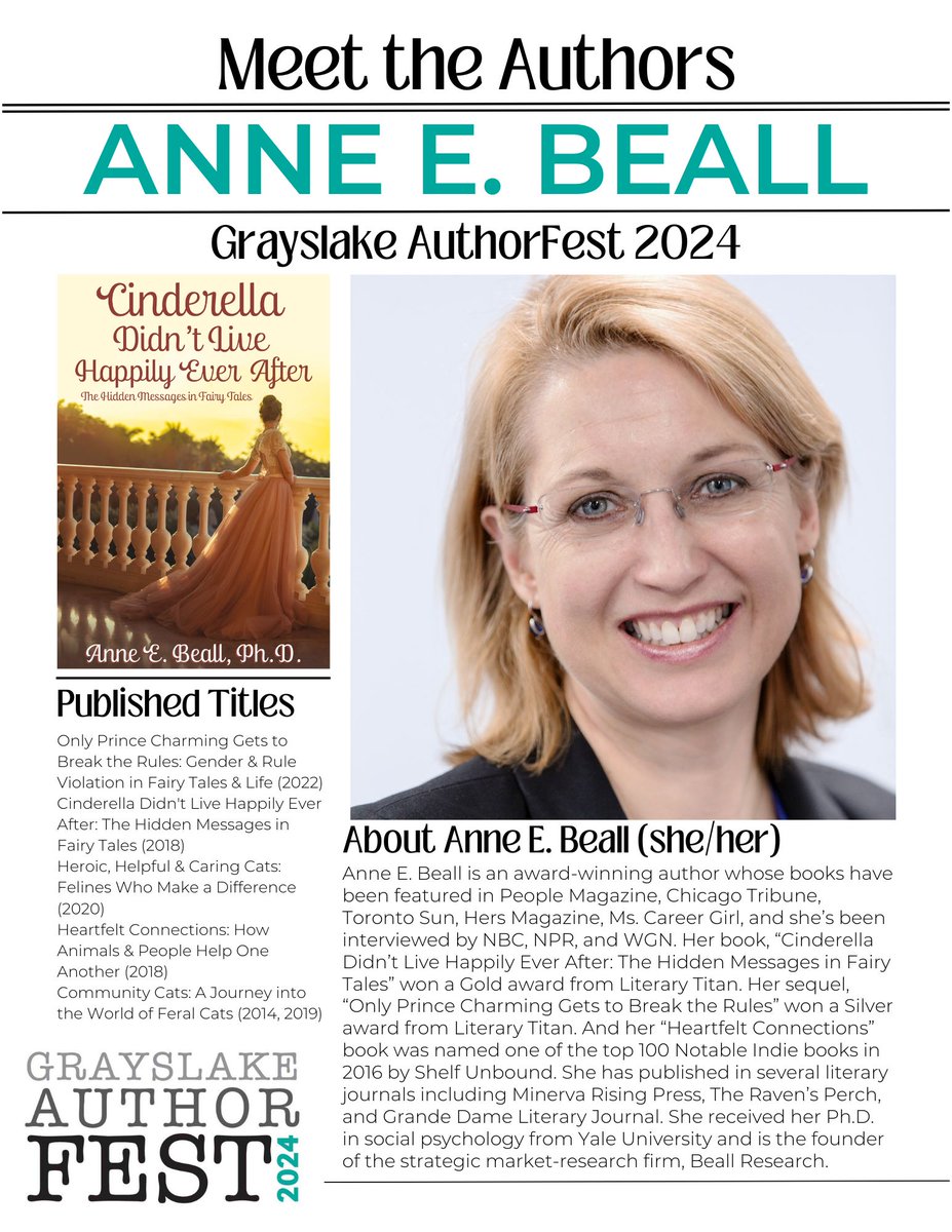 GL_AuthorFest's tweet photo. Check out more of the #FeaturedAuthors for #GrayslakeAuthorFest2024! We've got Anne E. Beall, @vastine7, Andrea Heckner and @rebeccagarner__! Come see them on June 22 outside the @GrayslakeHCM! https://t.co/EodbLg27LF