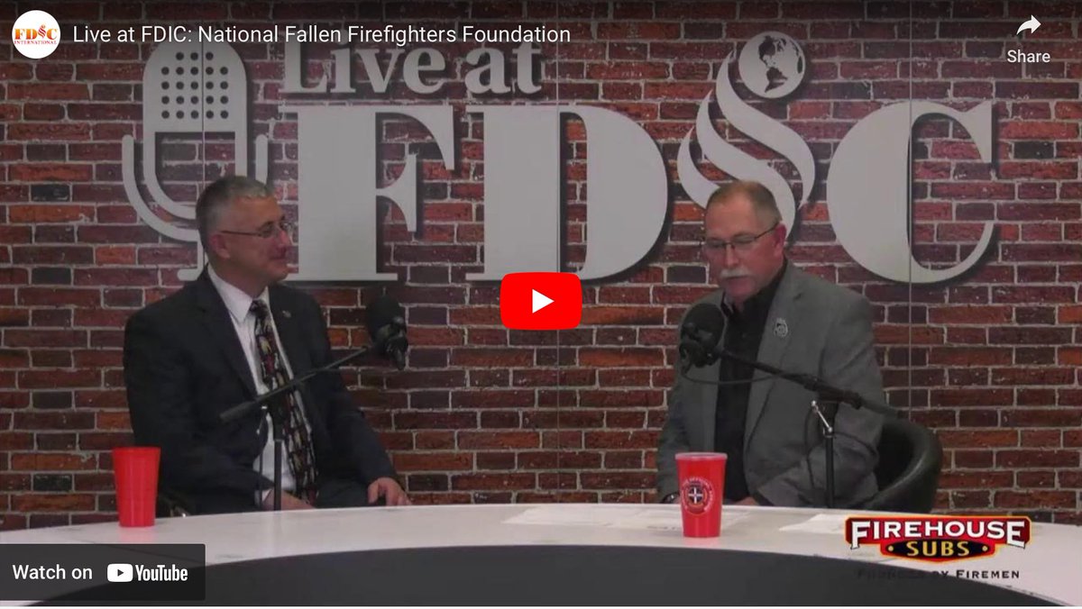 NFFF CEO Victor Stagnaro appeared on the podcast, Live at @FDICevent, with @fireengineering Editor in Chief, Chief (ret.) David Rhodes. The NFFF does a lot more than most realize. Watch as our CEO shares everything going on at the NFFF: youtu.be/zTANWuN0C8Y #firehero