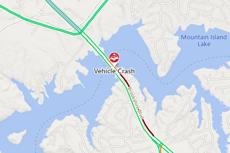 TRAFFIC ALERT 🚨 | One lane of northbound N.C. 16 is closed from a crash at the Mountain Island Lake bridge. 📷 @NCDOT