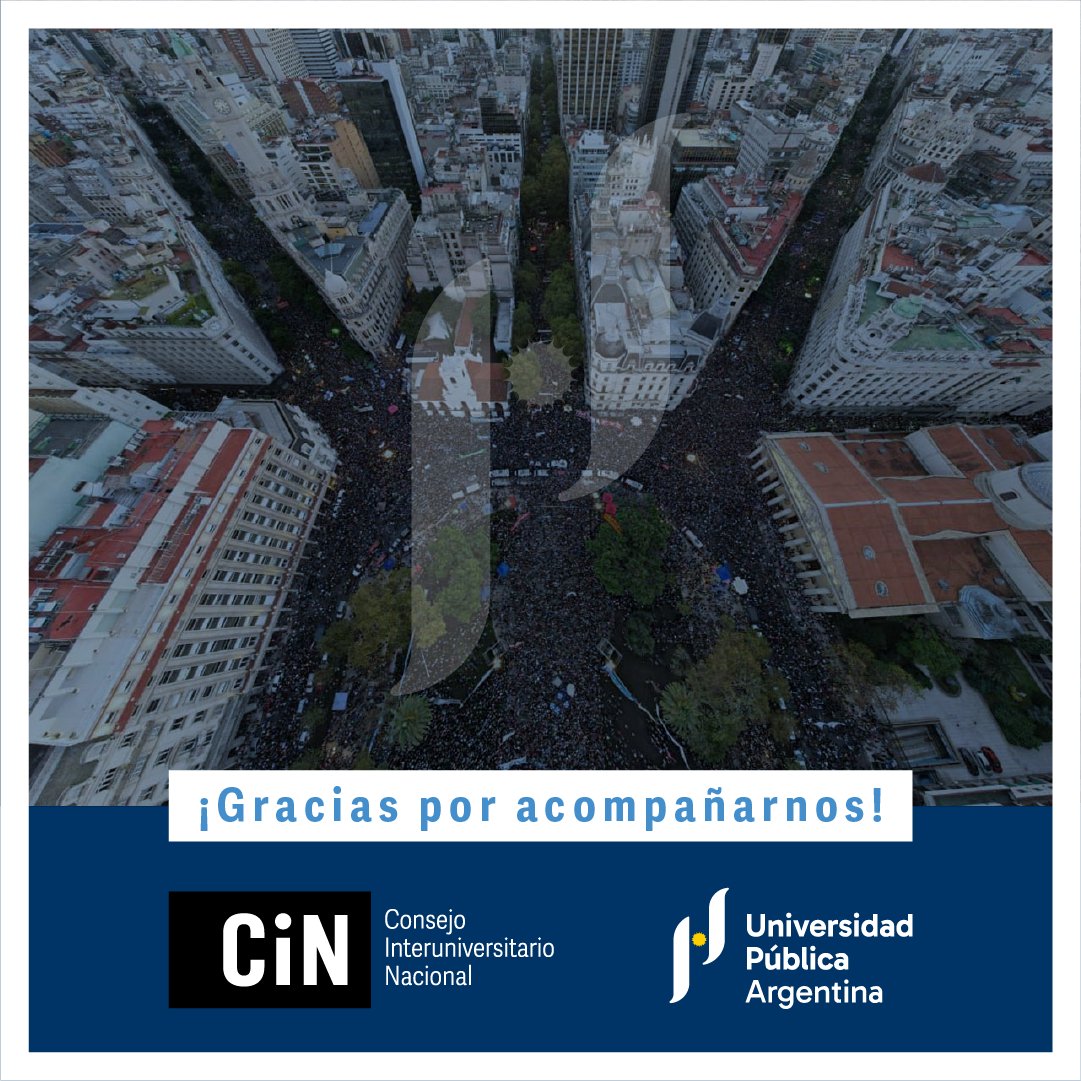 Multitudinaria marcha que hará historia en la defensa de la educación pública argentina. ¡Gracias por acompañarnos! #UniversidadPúblicaSiempre #MarchaFederalUniversitaria