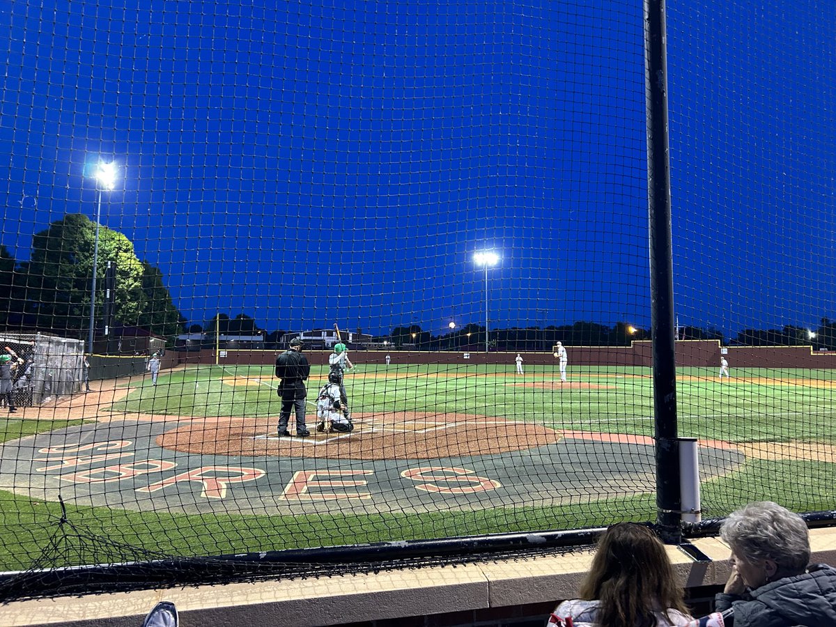 Beautiful night ⁦@SM_Sabres⁩ Park! Moon in distance over left center.