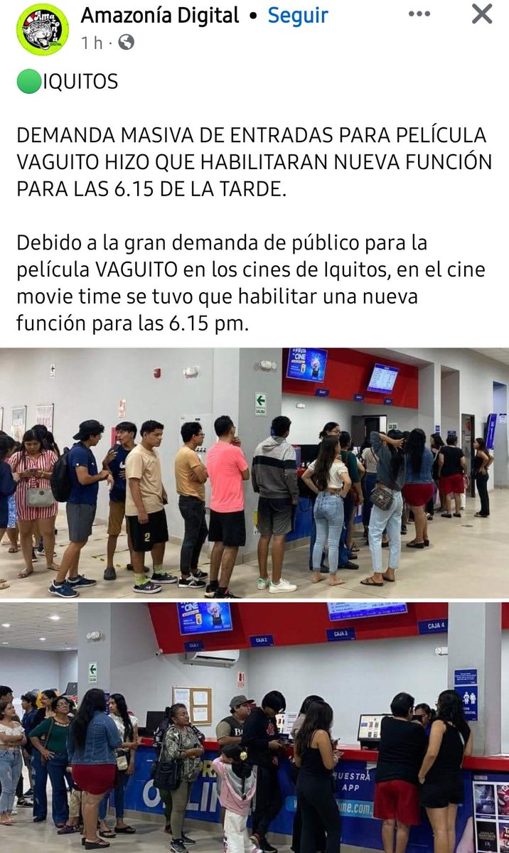 EN IQUITOS SE AGOTARON LAS FUNCIONES PARA 'VAGUITO' Y TUVIERON QUE ABRIR MAS SALAS 💜