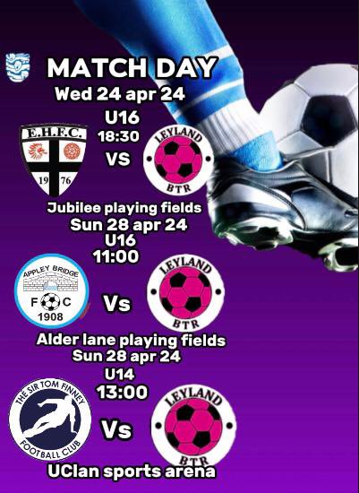 leylandbtrfc's tweet photo. busy weekend as the u16s catch up on missed league games!! Lets hope for a triple win 💜 #upthepurples https://t.co/GLhfQAacMC