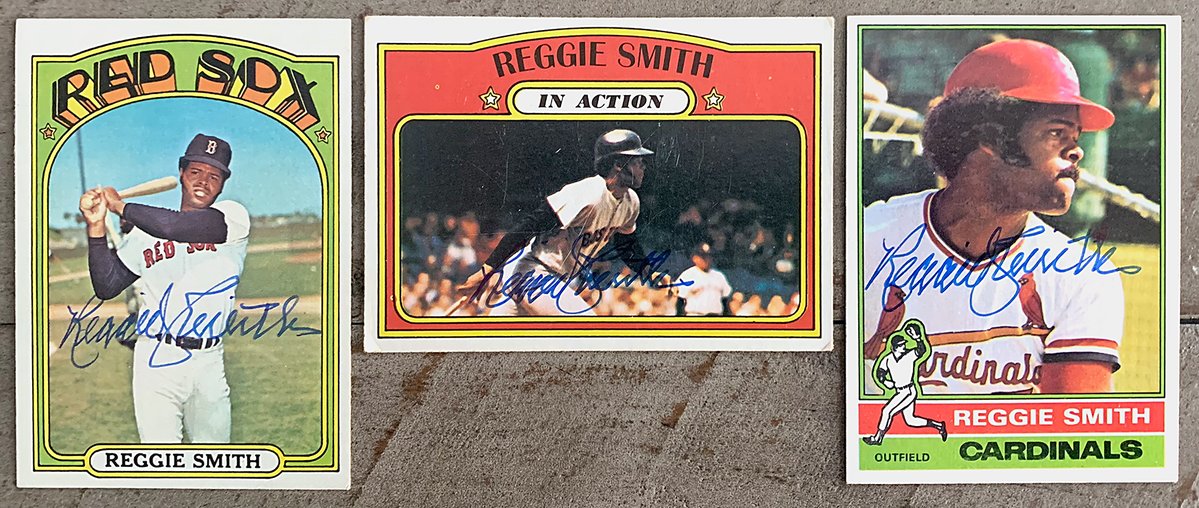 Reggie Smith – 17-Yr MLB Career; 7x All-Star; Gold Glove '68; World Series Champion '81; @RedSox Hall of Fame; NPB Yomiuri Giants '83-'84; MLB Career: .287 AVG, 2,020 Hits, 314 HRs, 1000+ RBIs. Autographs thru the mail.
#ttm #ttmsuccess #1972Topps #1976Topps