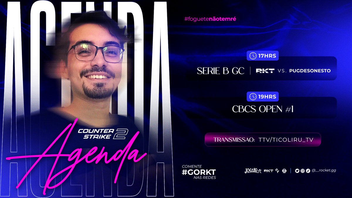 __rocketgg's tweet photo. Hoje é dia de ação intensa e estratégia afiada! 🎮
AGENDA DO DIA
📌 SÉRIE B @GamersClubCS - CBCS Open #1
⏰17h00 - 19h00
📺 https://t.co/mqvALupeKX
Preparem-se para decolar!!
GameDay de CS2 da Rocket Esports.
#GameDay #CS2 #RocketGaming 🚀🎮 https://t.co/Ntck35SpFC