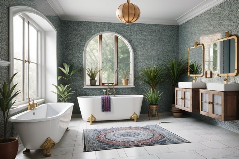 RenovateClubAI's tweet photo. Une idée de décoration bohème pour la salle de bain 🛁✨ #designinterieur #renovation #homestaging #boheme https://t.co/SUd7a7tnWK https://t.co/eY1Hh9ZFWE