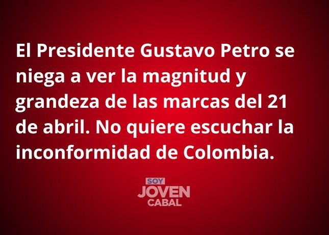 #MemeDelDía | 'Débiles', esa sería la última palabra que podríamos usar para definir las masivas marchas del 21 de abril. Colombia ha hablado y es momento que Petro escuche

#SoyOpositor 
#SoyJovenCabal #Colombia