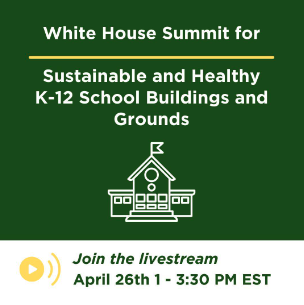 Looking to celebrate environmental achievements in K-12 schools this Earth Week? This Friday, the @WhiteHouse will host the first-ever Summit for Sustainable and Healthy K-12 School Buildings and Grounds, broadcast live 4/26 1-3:30 ET: youtube.com/live/a-m1pC1rW… #Sustainability