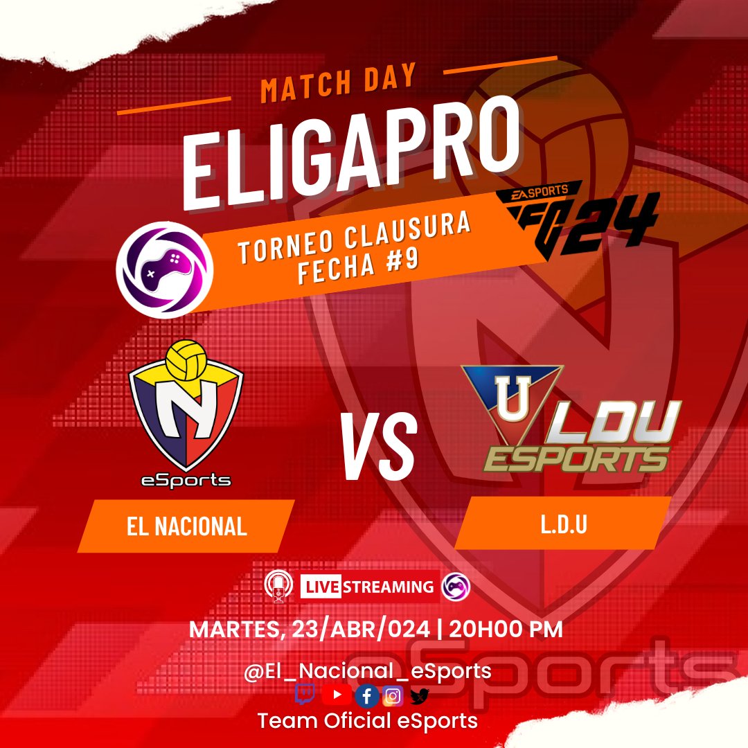 ¡¡¡ THE LAST DANCE #BITRIgaming !!!
A UN PASO DEL PRESENCIAL 🎮⚽️🔴🆚️⚪️
🎮TORNEO CLAUSURA 2024 #eafc24🏆
¡Match Day 🎮⚽️ #BITRIgaming ⚽️🎮!
🏆 <a href="/eligapro/">eLigaPro Ecuador</a> 
🗓 Fecha # 9️⃣
📆📌23/ABR/024 20H00 🕐
🆚️ @lduesports <a href="/LDUesports/">LDU Esports Oficial</a>  #eSports 🎮
🎥 On Stream 💻
🔗facebook.com/eligaproec