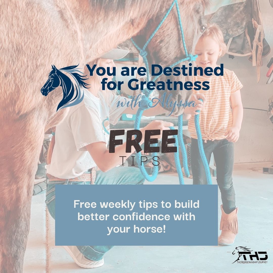 Get started by signing up for Free Tips with Alyssa 🙌thehorsemanshipjourney.com/media/destined…

#thj  #chasinit  #cuonthejourney #selfworthjourney  #horselife #equestrianlife   #ChooseToImprove #YouAreDestinedForGreatness  #equestrianlife  #joyinhorses   #jointhemovement  #whatbringsyoujoy