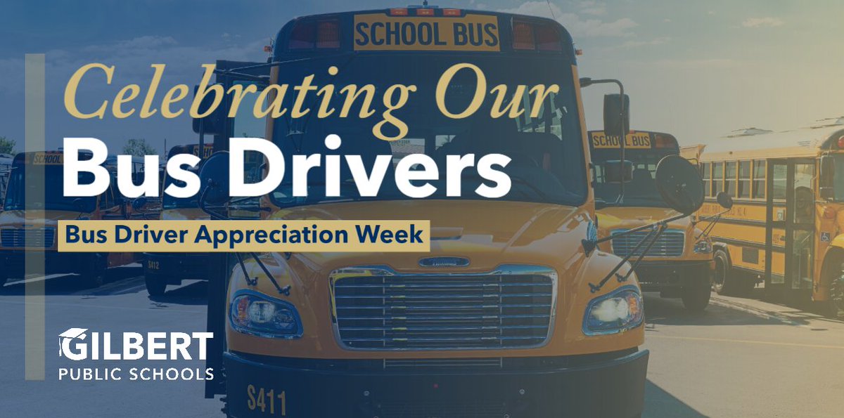 Thank you to our GPS school bus drivers! They transport 10,000 students, over 60 square miles, every morning and every afternoon, ensuring our students get to and from school safely and on time! Thank a bus driver today! 🚌 #gilbertpublicschools #busdriverappreciationday
