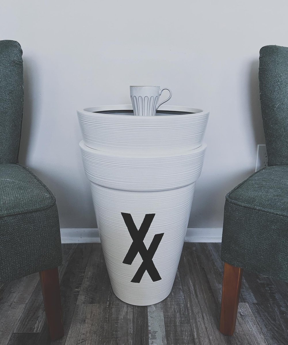 don’t ask what’s in my cup, but if you must know it’s a venti cold brew with an extra shot of espresso // 🥤 jumbo XX double cup end table // @machinegunkelly