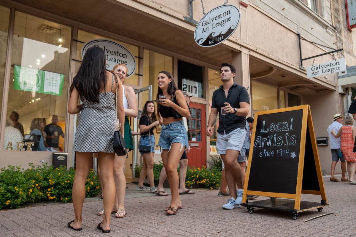 GalvestonIsland's tweet photo. Galveston Artwalk is this Saturday, April 27! Enjoy some wine and walk around Downtown Galveston to discover unique arts and culture. 🍷🖼️🎶

Learn more about this FREE event at https://t.co/sjCn27Dez9

#LoveGalveston https://t.co/s3s3s5C64g