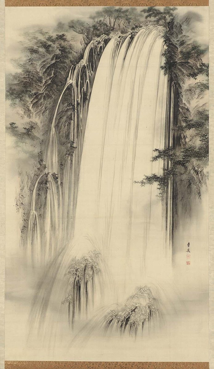 Waterfall, by Ishibashi Richô, mid 19th century