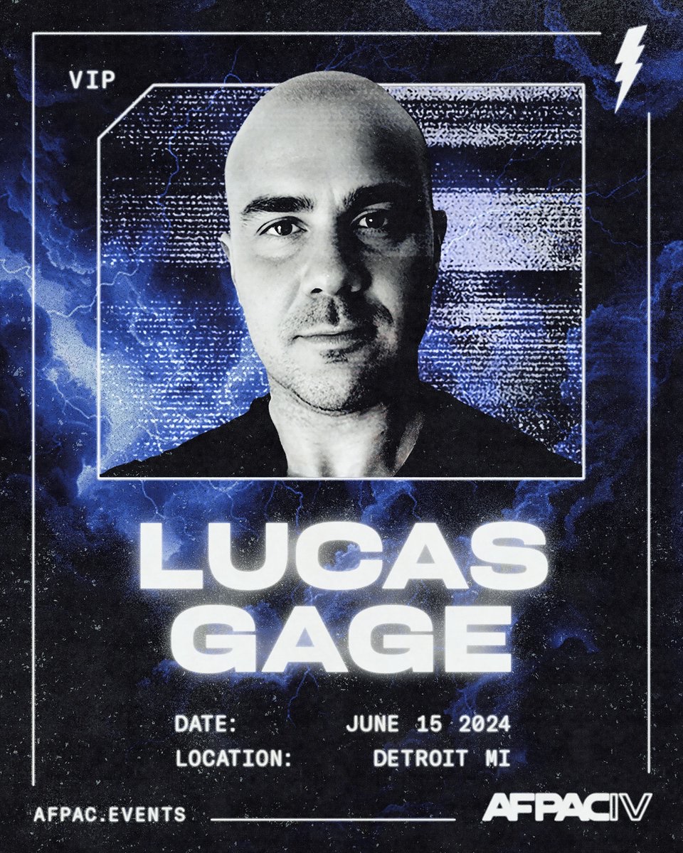 We are thrilled to welcome Lucas Gage (@Lucas_Gage_) as a VIP at AFPAC IV! Join us on June 15th in Detroit, Michigan! Sponsors & attendees will have the opportunity to meet our VIP’s following the conference. Secure your tickets here: afpac.events