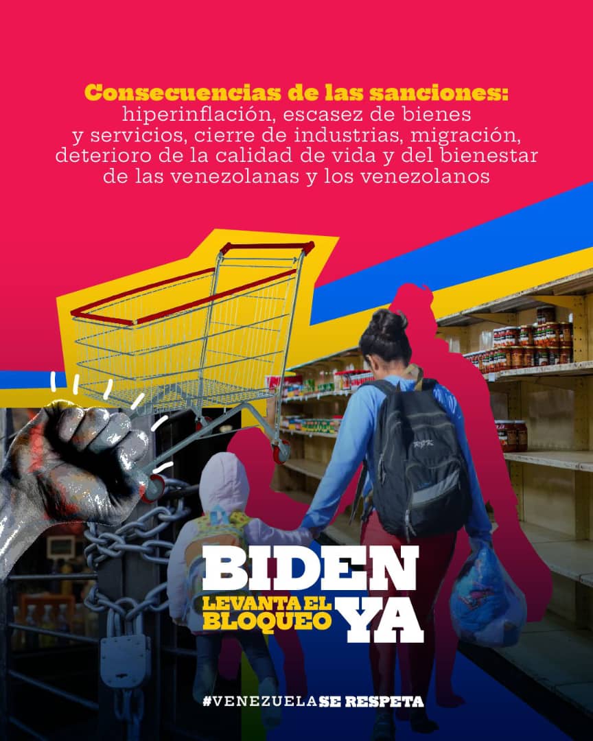 📢Las medidas aplicadas por EE.UU. sobre las fuentes de ingreso del país apuntan al desarme de la estabilidad económica y social del pueblo venezolano.