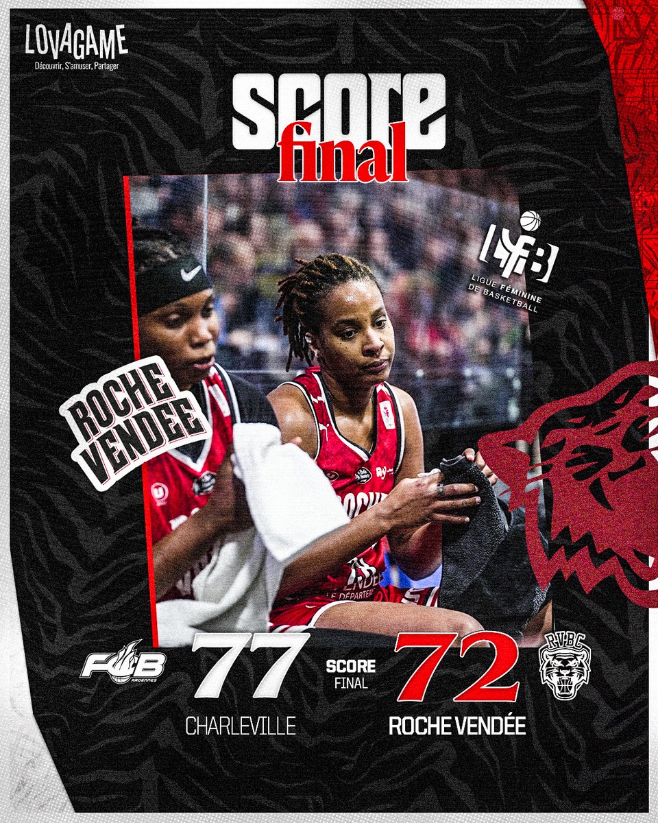 larochevendee's tweet image. Première défaite en #Playdowns, les Tigresses auront montré un beau visage sur le parquet des Flammes, le hold-up était tout près. 🥹

On garde cette même énergie pour la suite ! 🔥