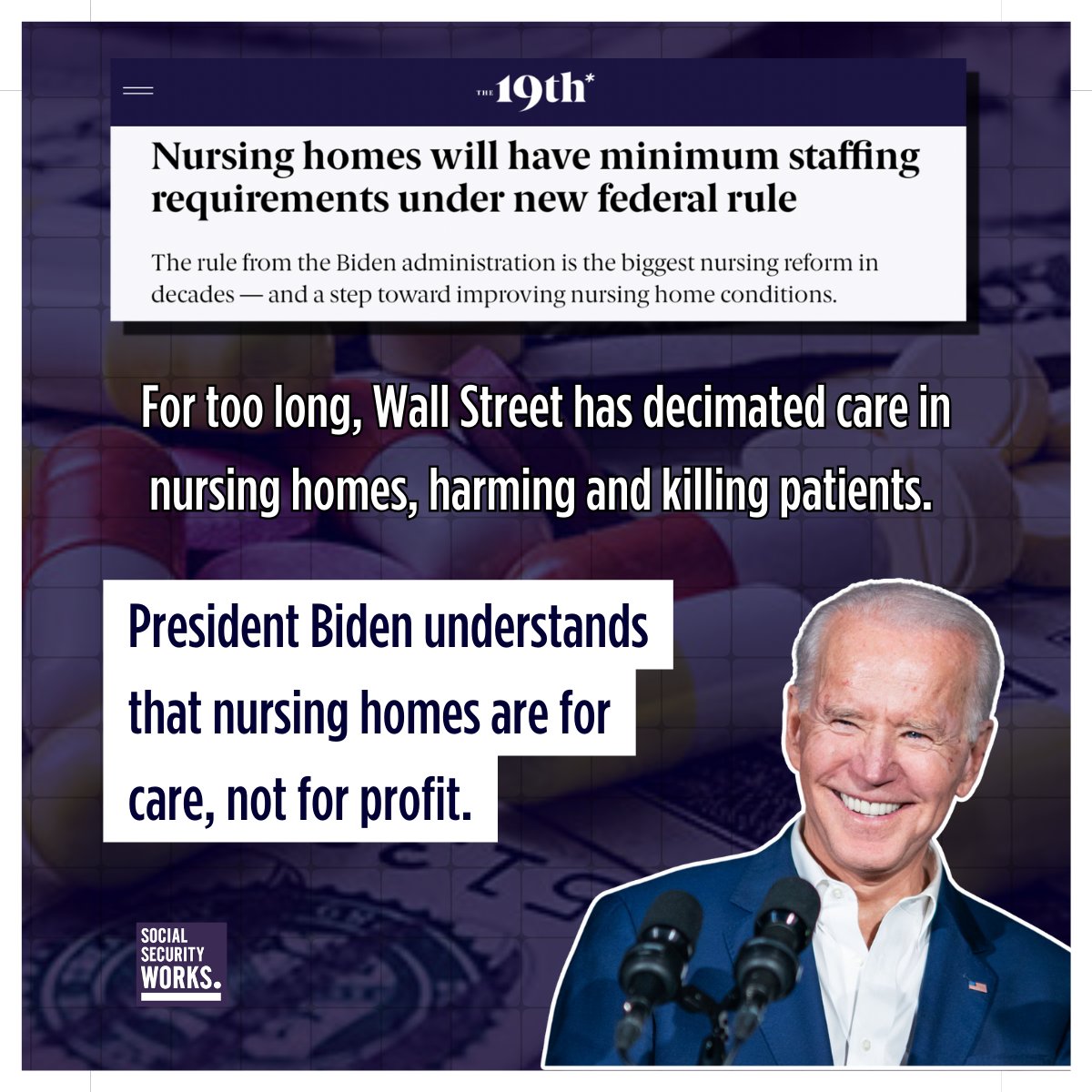 Nursing homes are for care, not for profit. Thank you, President @JoeBiden, for standing up for seniors!