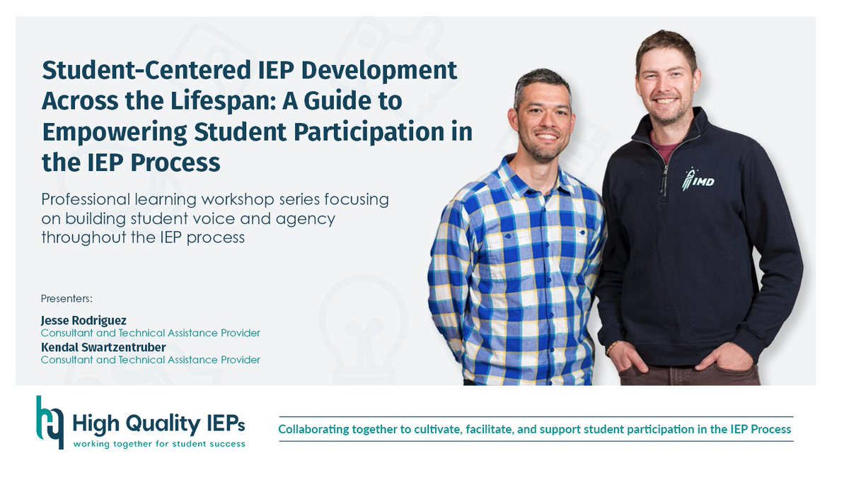We are soooooooo excited to learn more about Student-Centered IEP Development from @JesseIndeed & @KendalSwartzen1 👇 The intro already has us seeing thru a strengths-based lens! We've got a #growthmindset over the next 6 wks! Thank you @hqiep & @ParentSelpa @IfWeKnewThenPOD