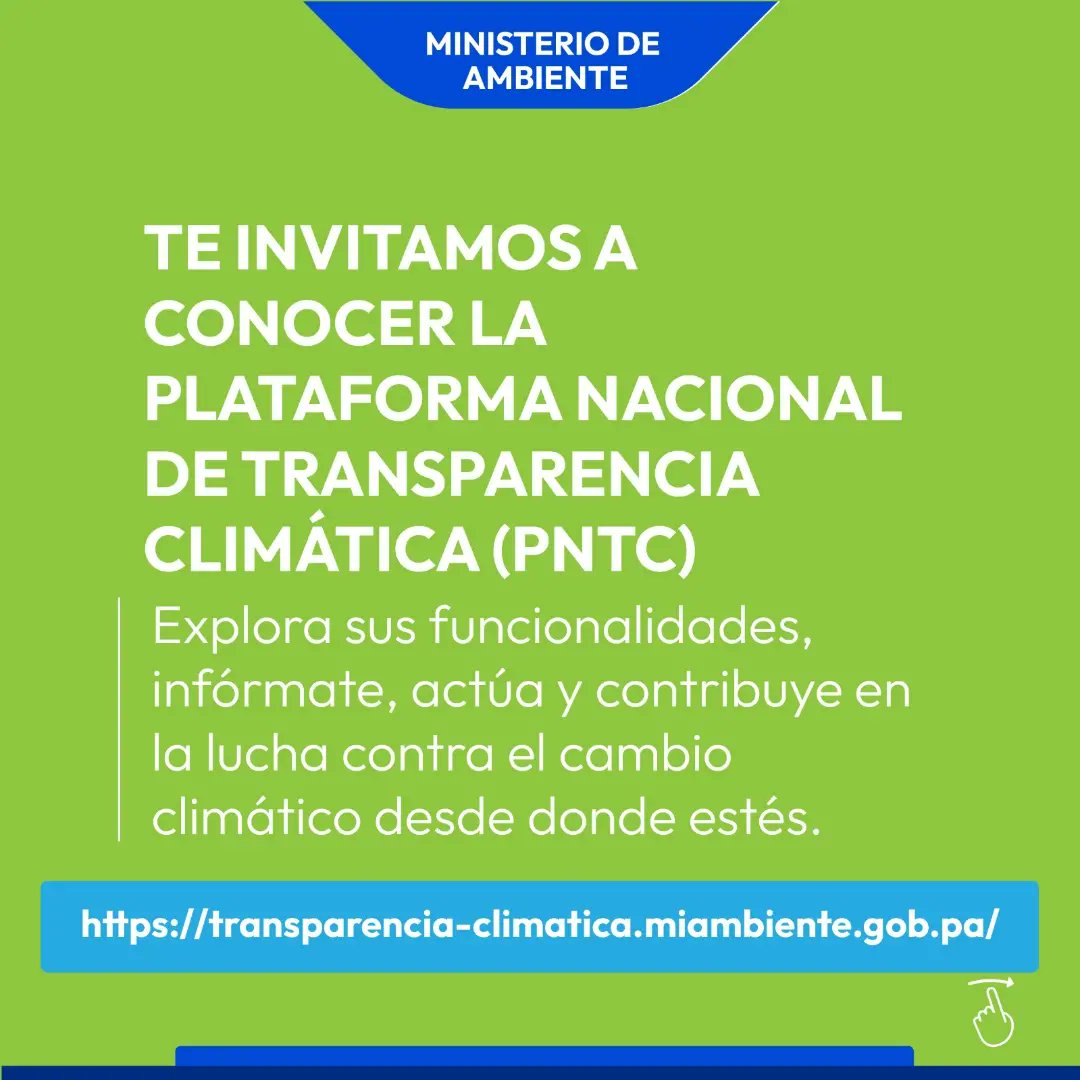 ¡La Plataforma Nacional de Transparencia Climática ha cumplido 2 años! ♻️🌱 Te invitamos a conocer más sobre ella para mantenerte informado y contribuir a la lucha contra el cambio climático desde cualquier lugar, ingresando a …sparencia-climatica.miambiente.gob.pa 🧑‍💻🇵🇦