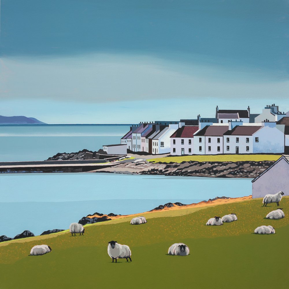 Port Charlotte, Isle of Islay #Scotland #acrylicpainting Prints available here slscott.co.uk/shop/p/port-ch… #islay #scottishislands #scottishlandscape #artgallery #fineartprints #contemporaryart