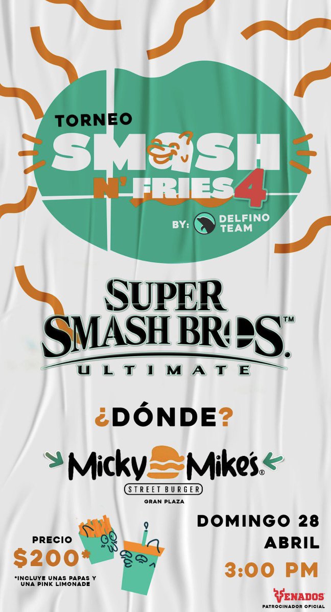 🍟Smash N’ Fries 4🍔🐬

Este domingo 28 de Abril a partir de las 3 PM los esperamos en sucursal Gran Plaza MickyMikes para vivir una deliciosa experiencia mientras compites y convives con los mejores🥤😋🔥

REGISTRO YA ABIERTO👇🏻

#VibraDelfino #NoAceptenImitaciones