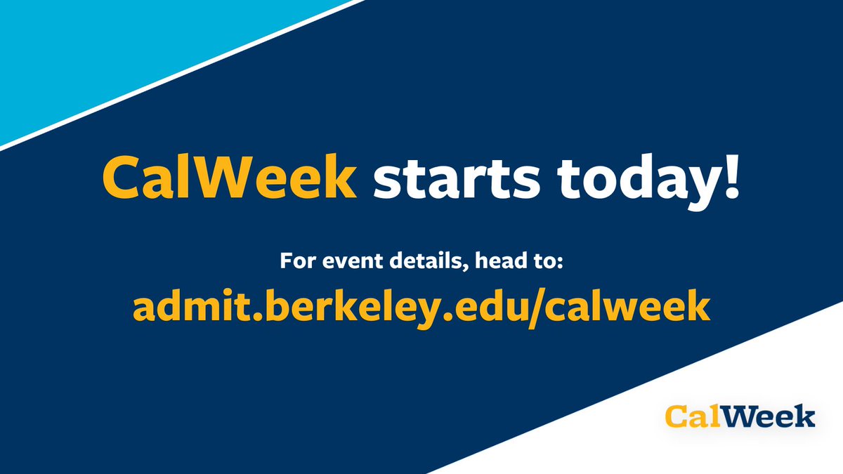 Hey admits! Did you know this week is CalWeek? Head to admit.berkeley.edu/calweek for virtual events throughout the days to come! #IAmBerkeley #GoBears