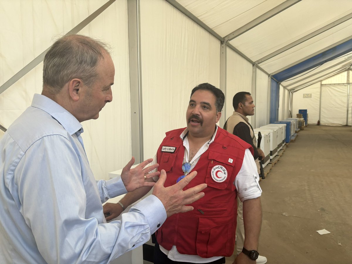 At the <a href="/EG_Red_Crescent/">الهلال الأحمر المصري</a> hub in Al Arish, I witnessed the barriers to aid getting into Gaza

All the trucks lined up, all the refused aid, hospital equipment not being allowed over the border - there is no logical reason

It’s clear people of Gaza are being collectively punished