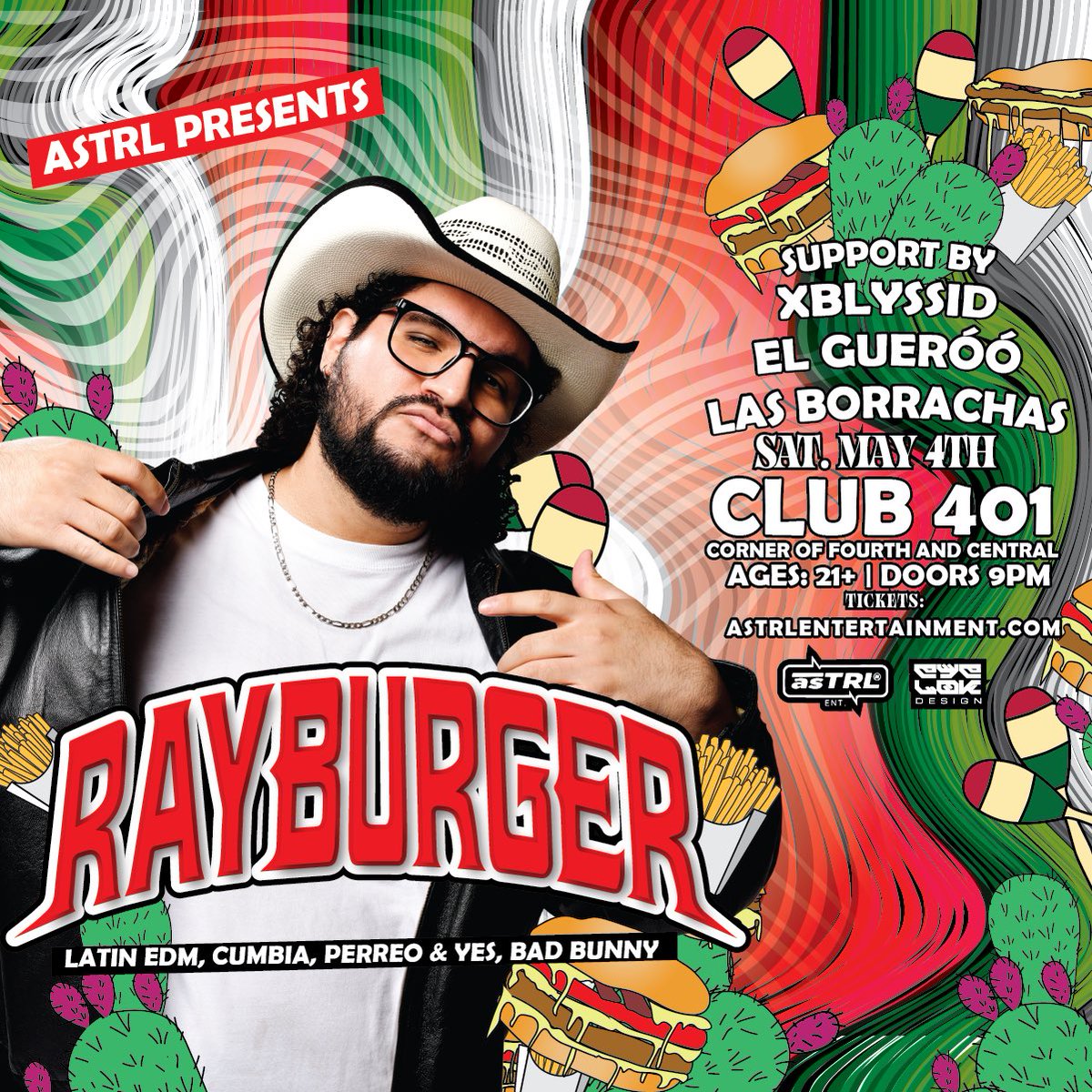 astrlent's tweet photo. Saturday May 4th at Club 401 🪩🚨

We’re bringing @yorayburger back to ABQ to bring all the Cinco De Mayo vibes 🇲🇽💃

Tickets live at https://t.co/AOqExobUye 🔗 https://t.co/liGcVWXrrx