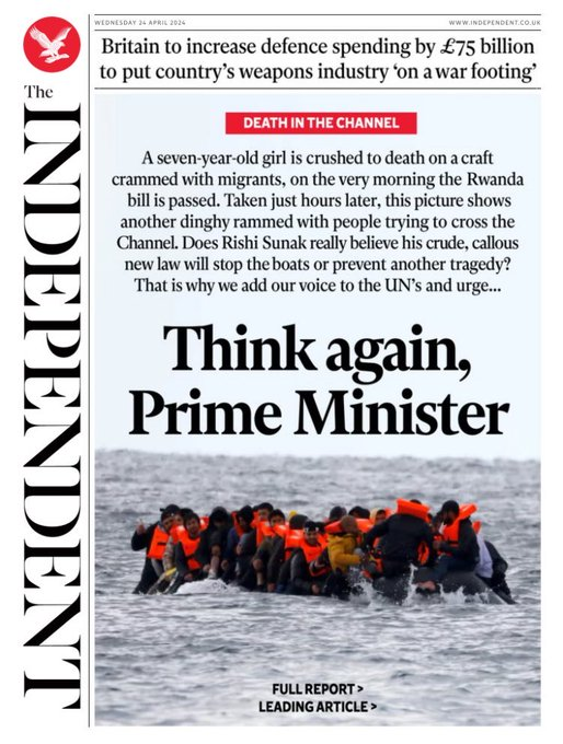 The Independent digital front: Think again, Prime Minister #TomorrowsPapersToday