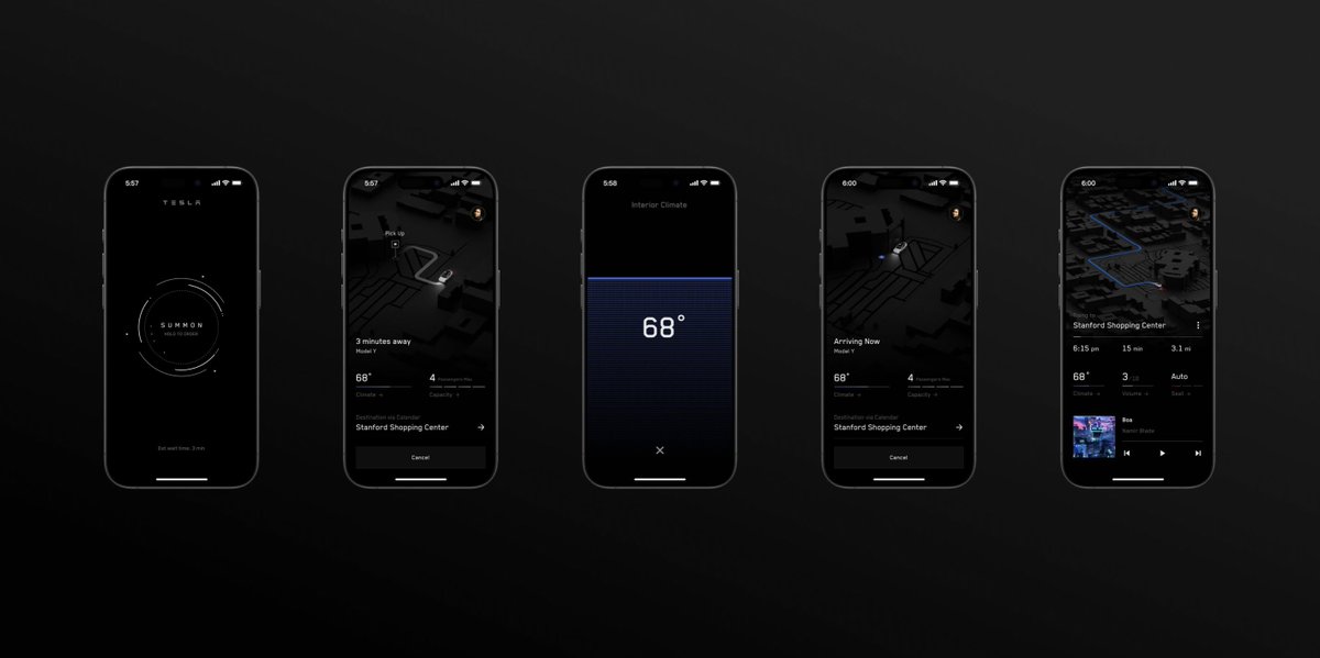 Tesla has released a preview of their upcoming ride-hailing app: