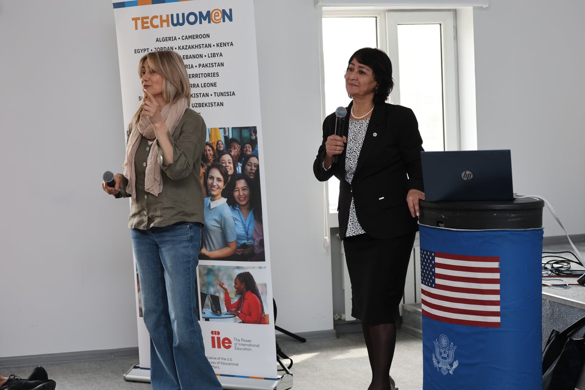 At our #TWTajikistan delegation's Women in STEM Symposium, we engaged with the National Academy of Science of Tajikistan’s Women in Nuclear to share our work across the science industry & exchange ideas for attracting more women to STEM. @ECAatState @USEmbDushanbe @WiNglobal