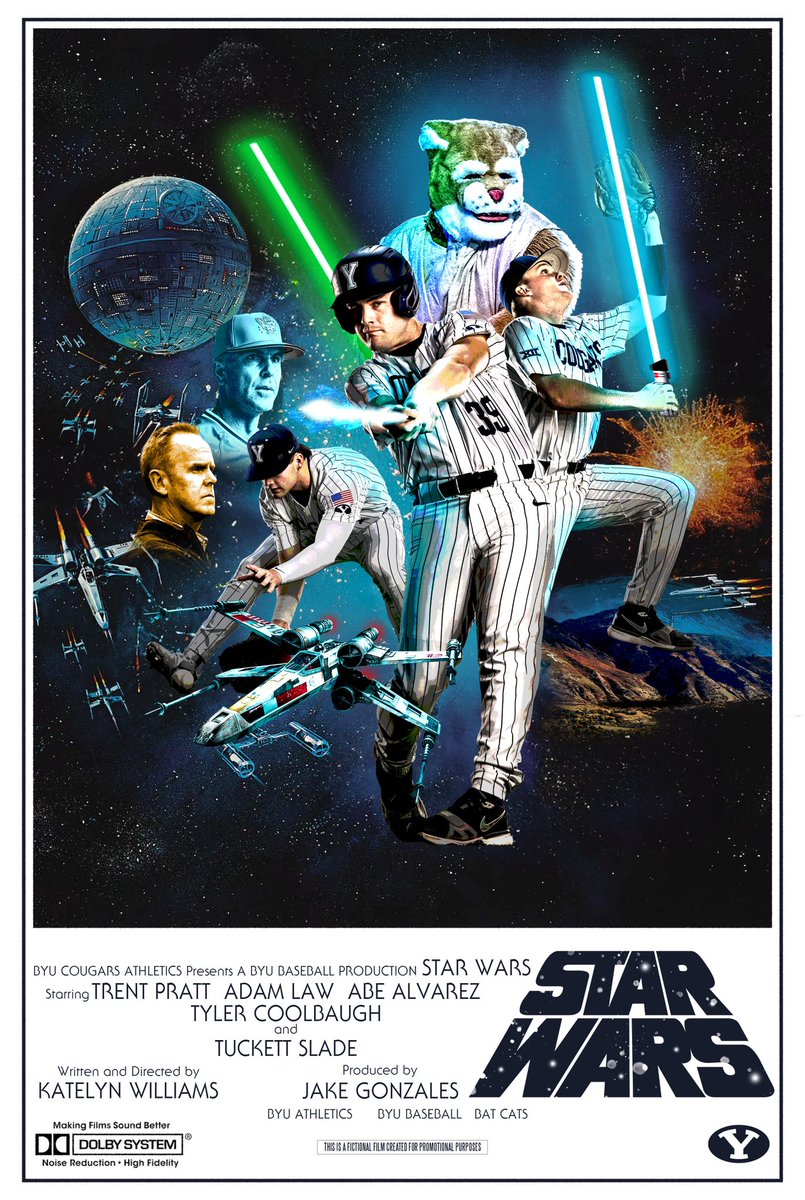 BYU BASEBALL x STAR WARS Free movie poster for the first 200 fans at tonight’s game🪐