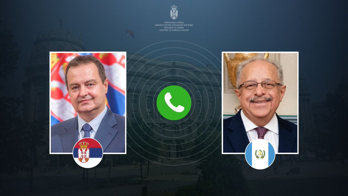 Historically friendly ties between #Serbia and #Guatemala discussed during 📞 talk between DPM/FM #Dacic and his 🇬🇹 counterpart @CRMartinezGT. 🇷🇸🇬🇹 cooperation at the multilateral level also discussed.