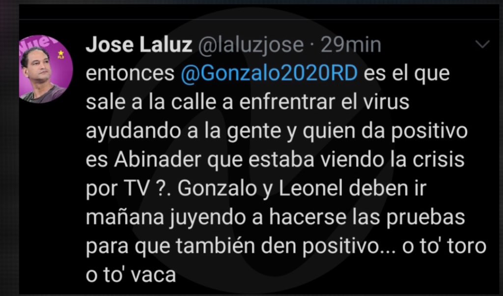 @ContraPesoRD @devengo @luisabinader @PRM_Oficial @DaniloMedina @laluzjose lo dijo en aquel momento y nadie le creyó, ese covid de ese señor duro una semana. Pero devengo es capaz de enférmalo d todo