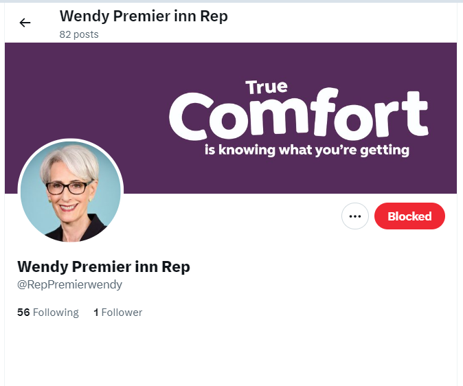 One suspects this account is impersonating @premierinn