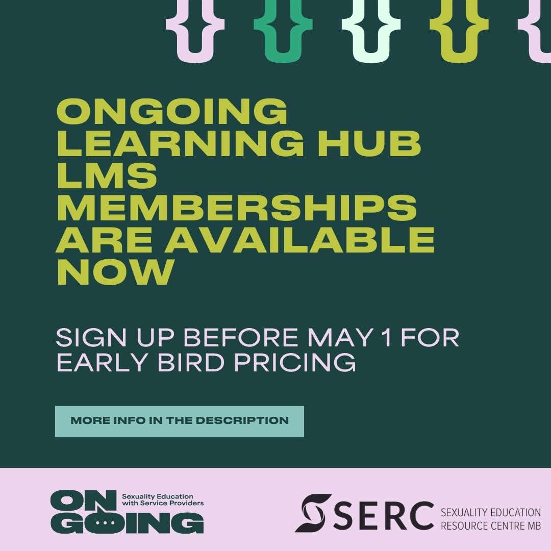 SIGN UP BEFORE MAY 1 FOR DISOUNTED MEMBERSHIP PRICE

Our new LMS from the Ongoing Learning Hub features multiple courses that can be done on your schedule, at your own pace. 

bookwhen.com/sercmb#focus=e… 

#OngoingLearningHub #SexEdForAll #SERCMB #SexualityEducationResourceCentreMB