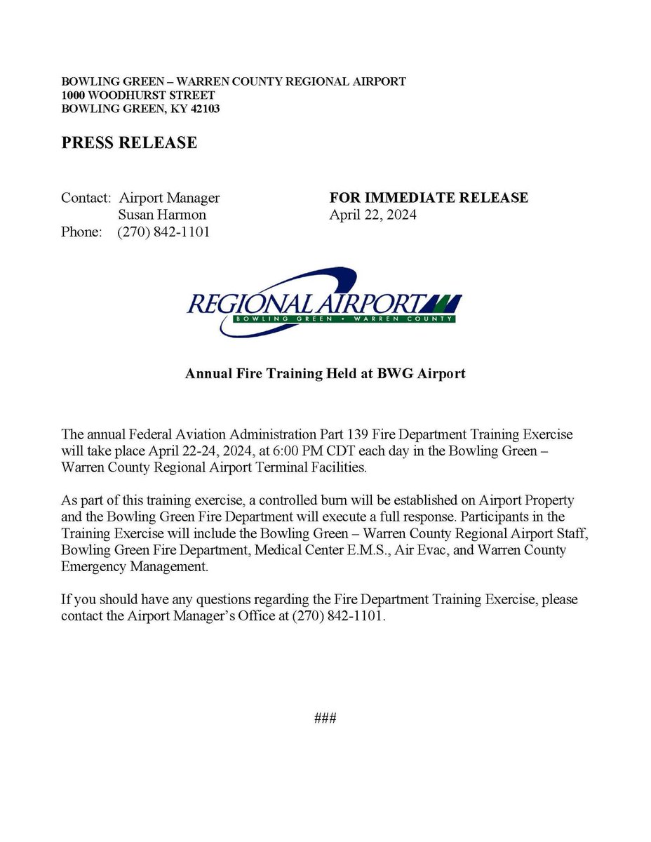 Don't be alarmed if you see SMOKE, the Fire Department and/or other Emergency Vehicles onsite this week. It's a SIMUTLATED Fire Training Drill.