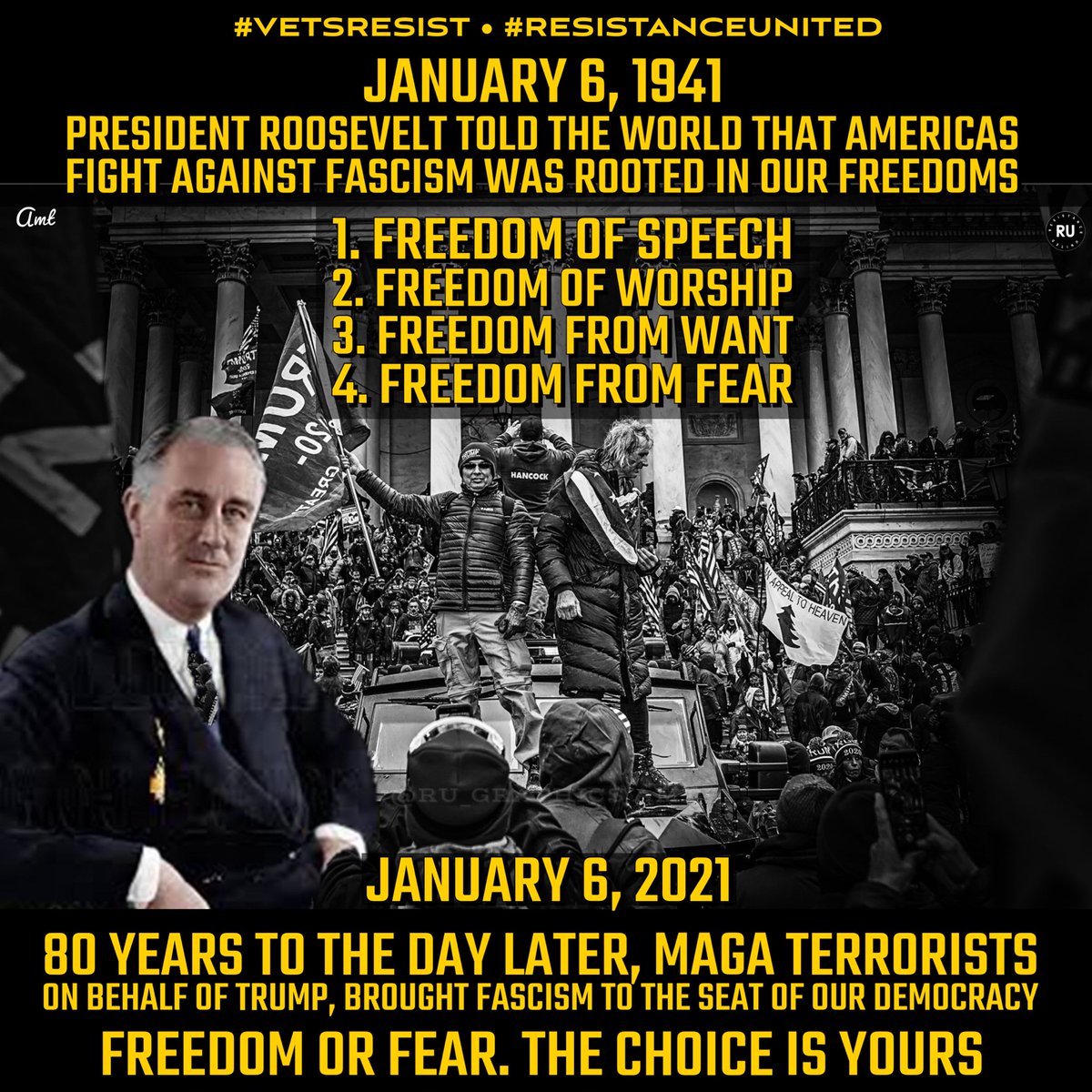 20/ A pre-requisite to a balanced quality of life can't happen without these Four Freedoms as articulated by FDR on 1/6/41: ➡️Freedom of Speech. ➡️Freedom of Worship (or not to worship). ➡️Freedom from Want. ➡️Freedom from Fear. No society has truly achieved all Four Freedoms.