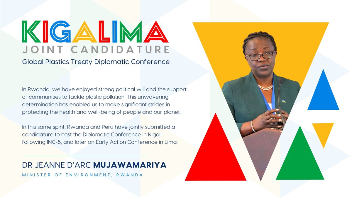 At today's #KigaLima Joint Candidature event in Ottawa, Min. @MujaJeanne shared Rwanda's long-standing commitment to #BeatPlasticPollution. Rwanda & Peru have proposed to host the Global Plastics Treaty Diplomatic Conference in Kigali & an Early Action Conference in Lima. #INC4