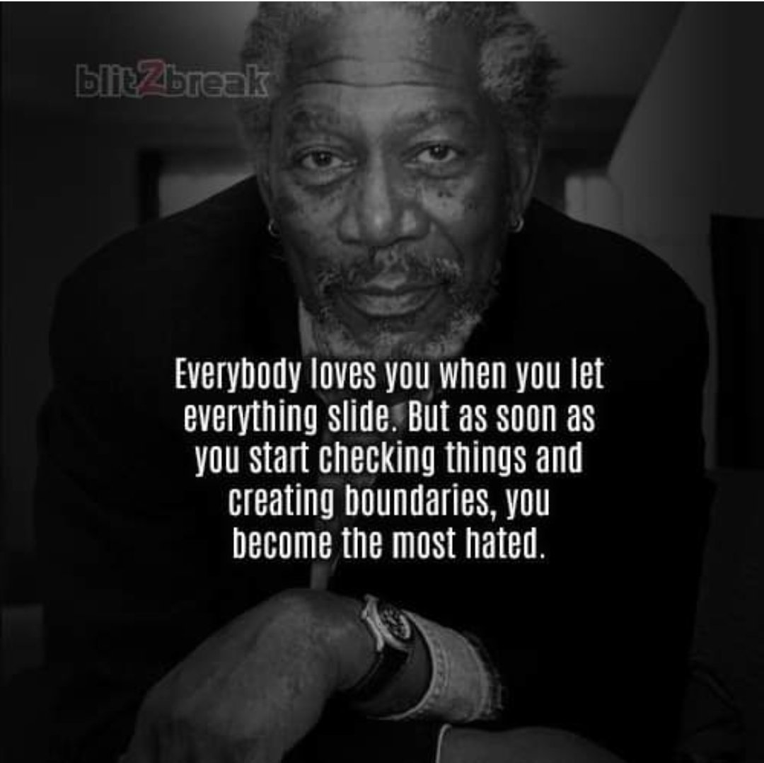 #twitter When you have no #boundaries/#limits, give to others who keep taking & treat you how they want, they don't expect you to change & start having self-#Respect. They go from thinking you're cool to trash talking & becoming a #hater b/c they don't have unlimited access.